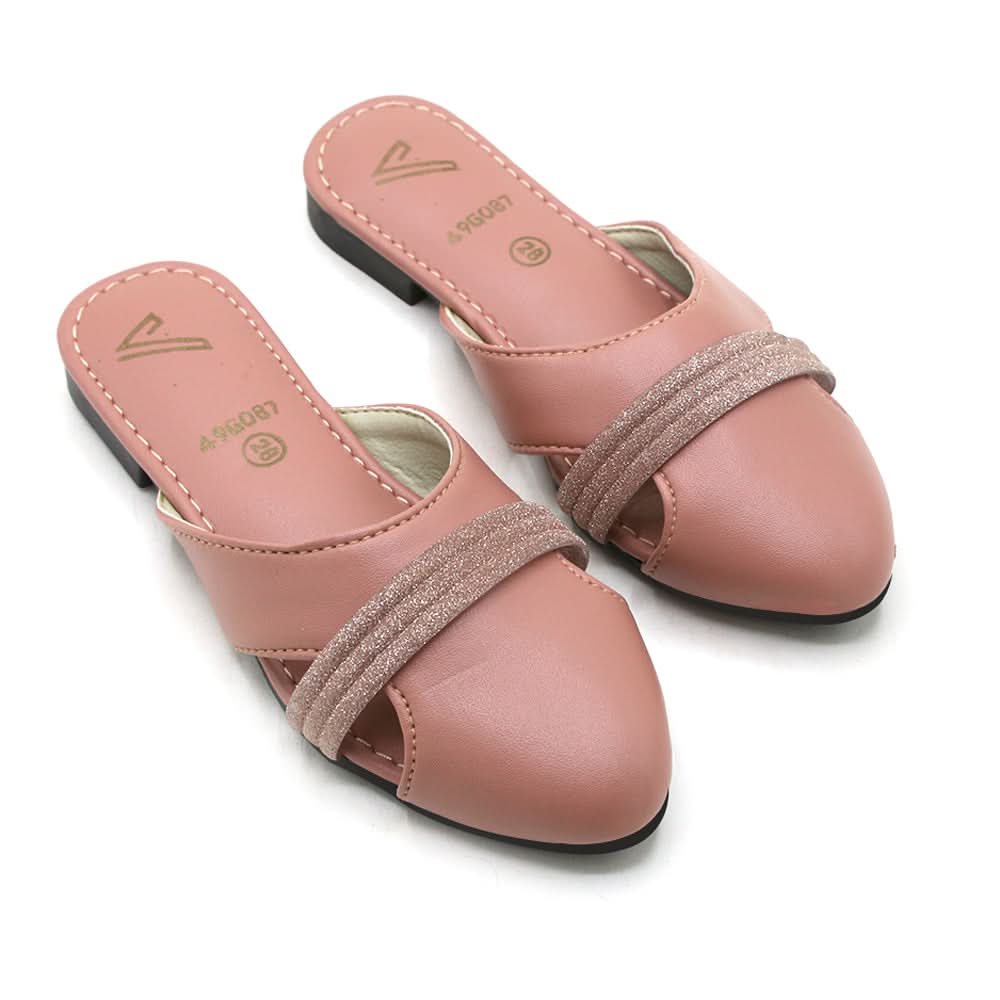 Girls Backless Pump - Peach, Girls Backless Pump, Chase Value, Chase Value