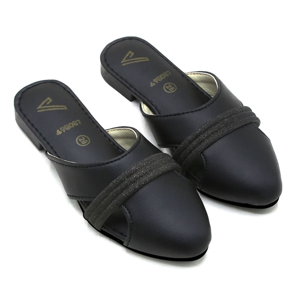 Girls Backless Pump - Black, Girls Backless Pump, Chase Value, Chase Value