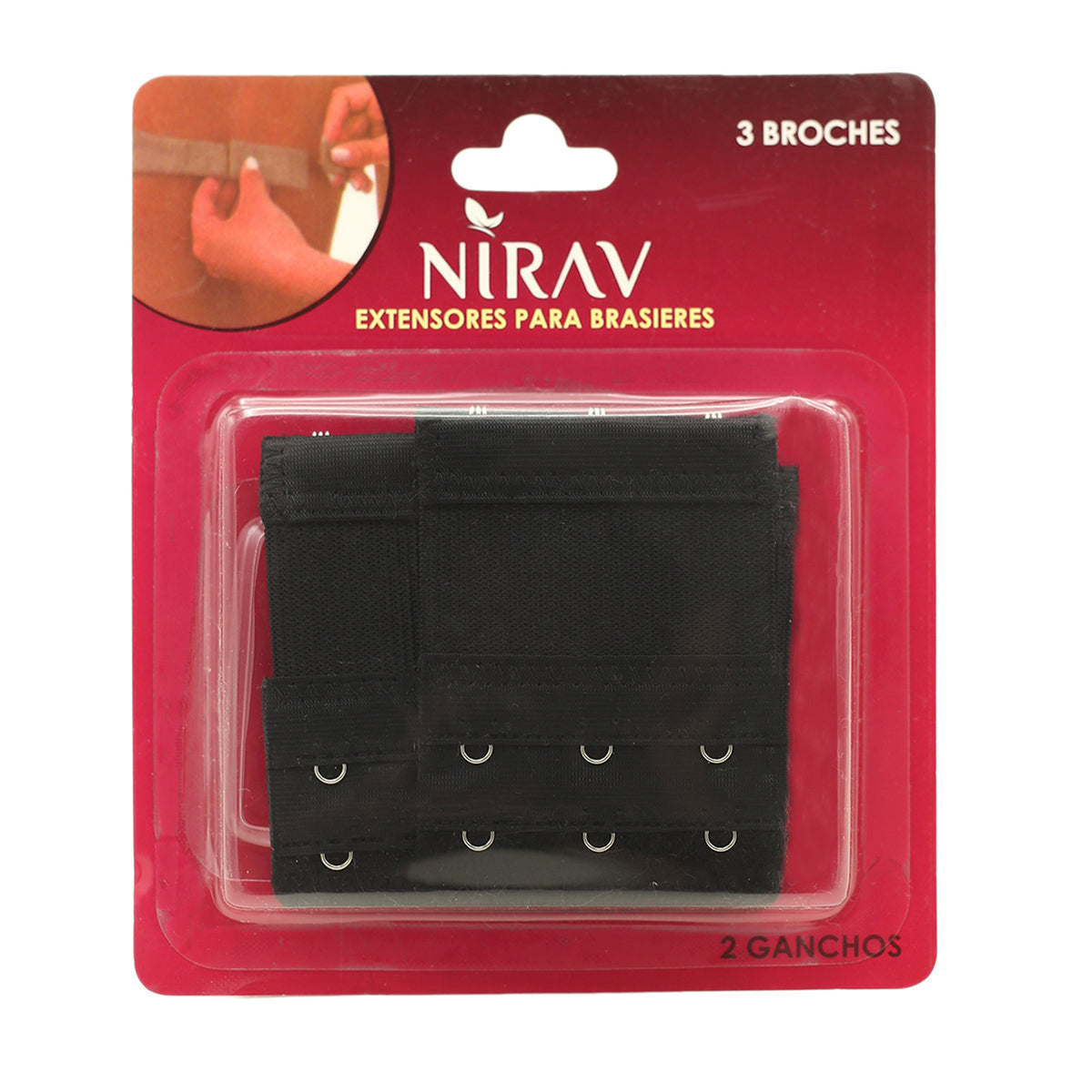 Women's Bra 3-Hook Extension Pack Of 3 - Black, Women Steps & Extenstion Hook, Chase Value, Chase Value
