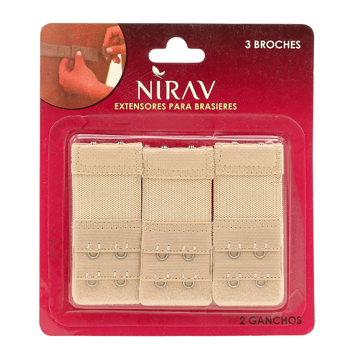 Women's Bra 3-Hook Extension Pack Of 3 - Skin, Women Steps & Extenstion Hook, Chase Value, Chase Value