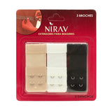 Women's Bra 3-Hook Extension Pack Of 3 - Multi Color, Women Steps & Extenstion Hook, Chase Value, Chase Value