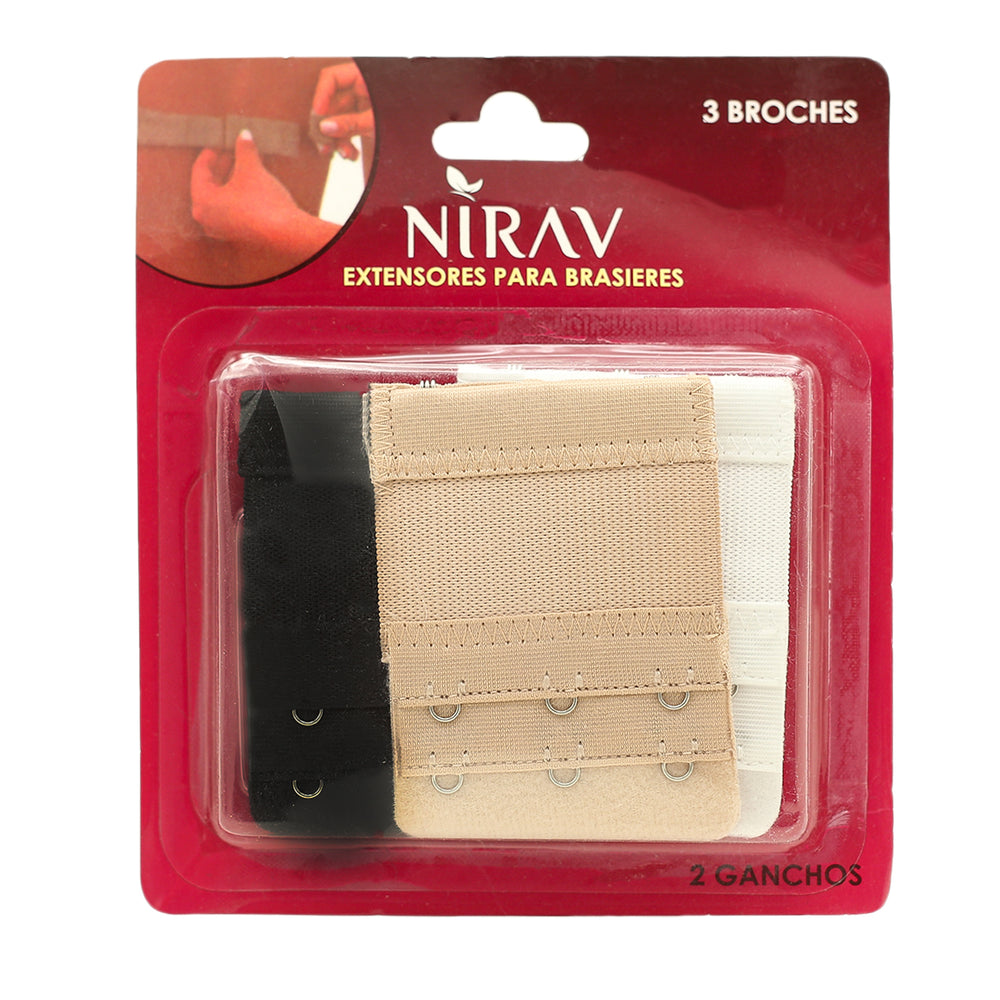 Women's Bra 3-Hook Extension Pack Of 3 - Multi Color, Women Steps & Extenstion Hook, Chase Value, Chase Value