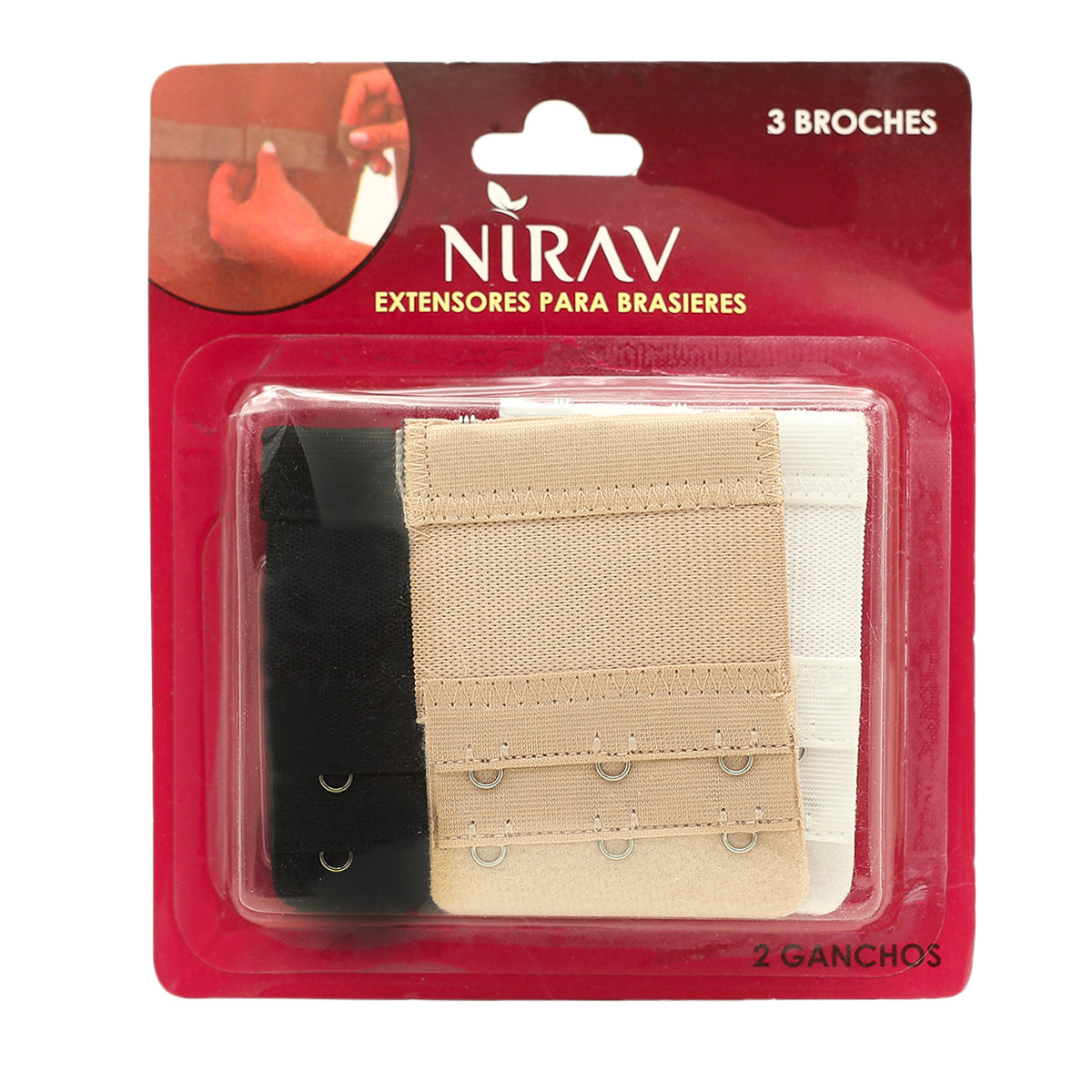 Women's Bra 3-Hook Extension Pack Of 3 - Multi Color, Women Steps & Extenstion Hook, Chase Value, Chase Value