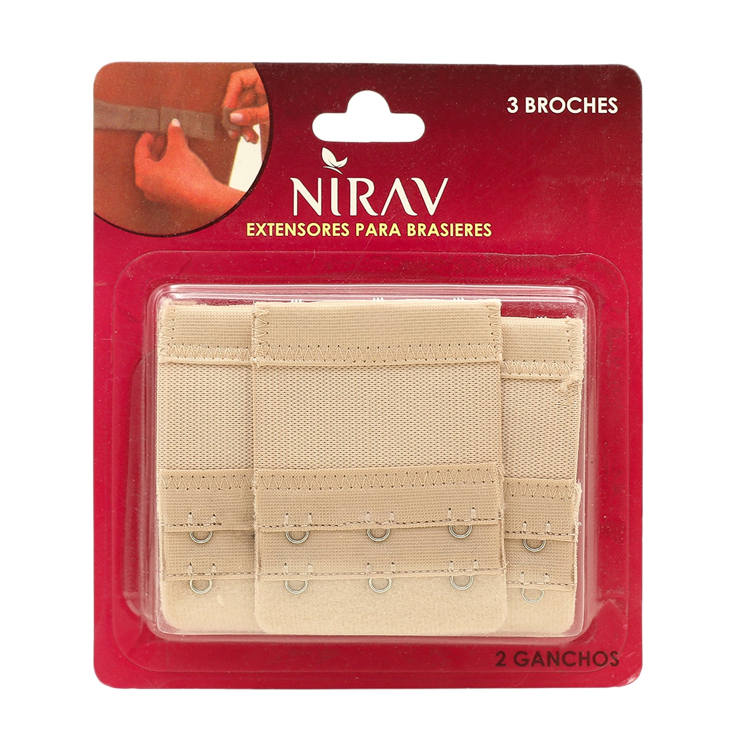 Women's Bra 3-Hook Extension Pack Of 3 - Skin, Women Steps & Extenstion Hook, Chase Value, Chase Value