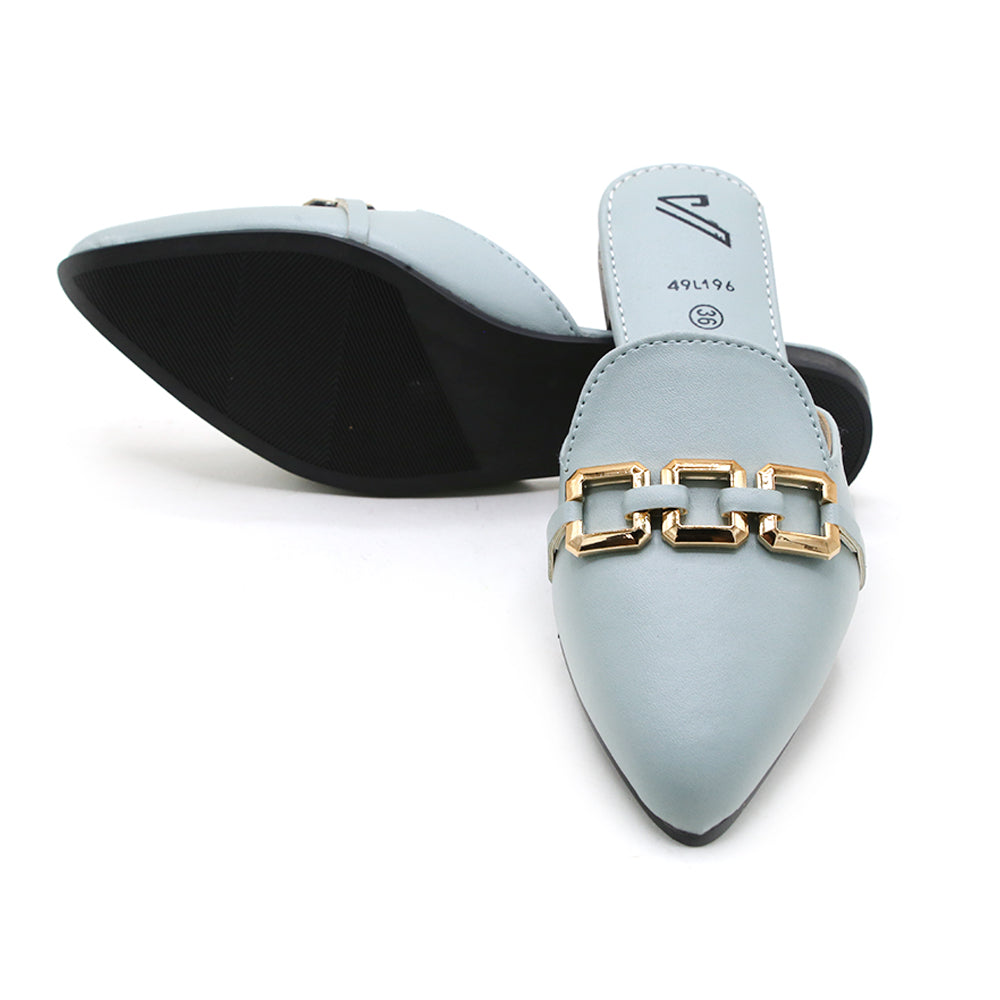 Valuable Women's Backless Pump - Light Green, Women Backless Pumps, Chase Value, Chase Value