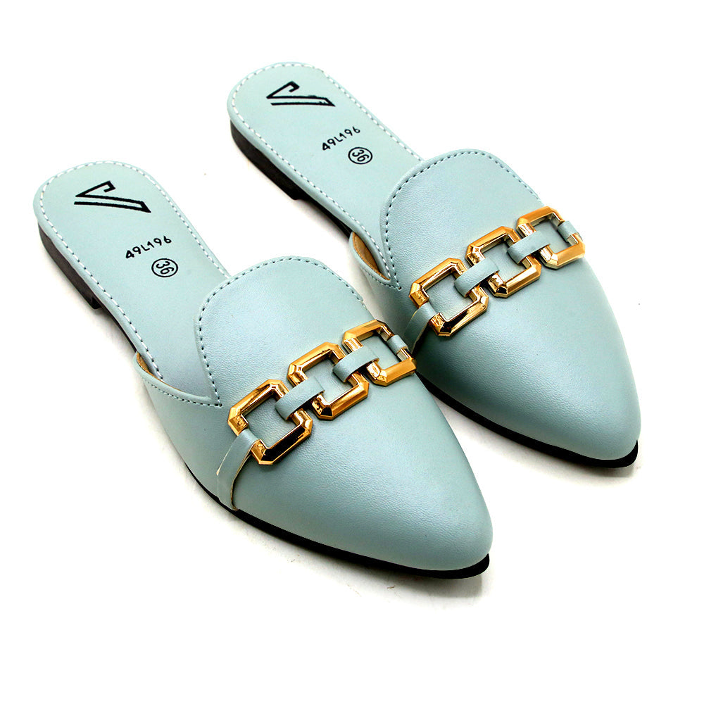 Valuable Women's Backless Pump - Light Green, Women Backless Pumps, Chase Value, Chase Value