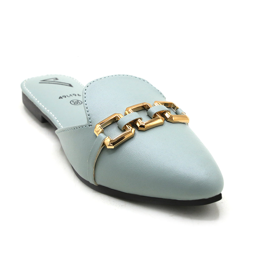 Valuable Women's Backless Pump - Light Green, Women Backless Pumps, Chase Value, Chase Value