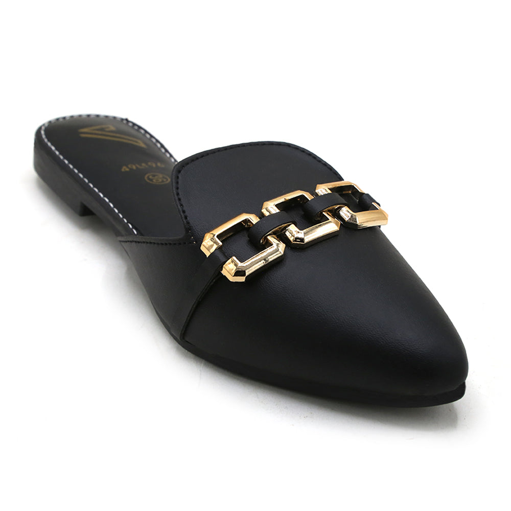 Valuable Women's Backless Pump - Black, Women Backless Pumps, Chase Value, Chase Value