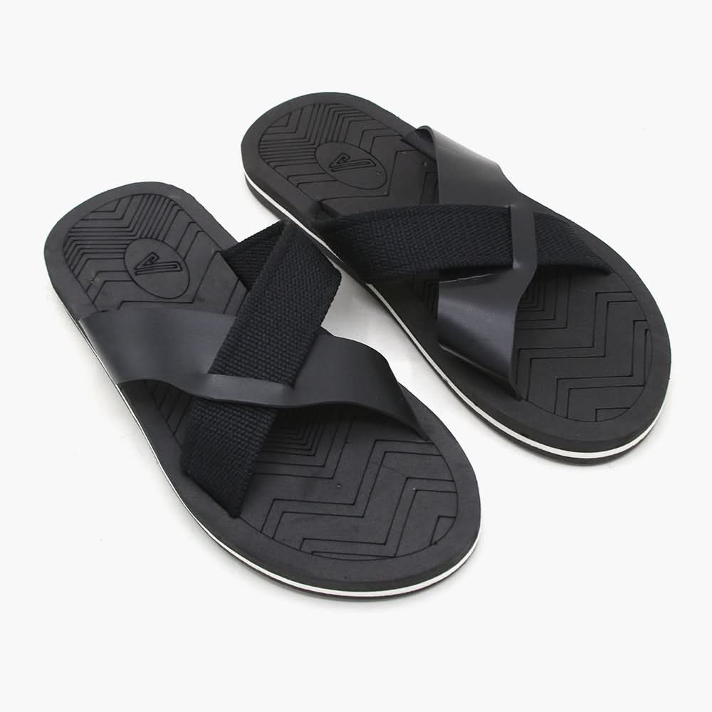 Men's Slipper - Black, Men's Slippers, Chase Value, Chase Value