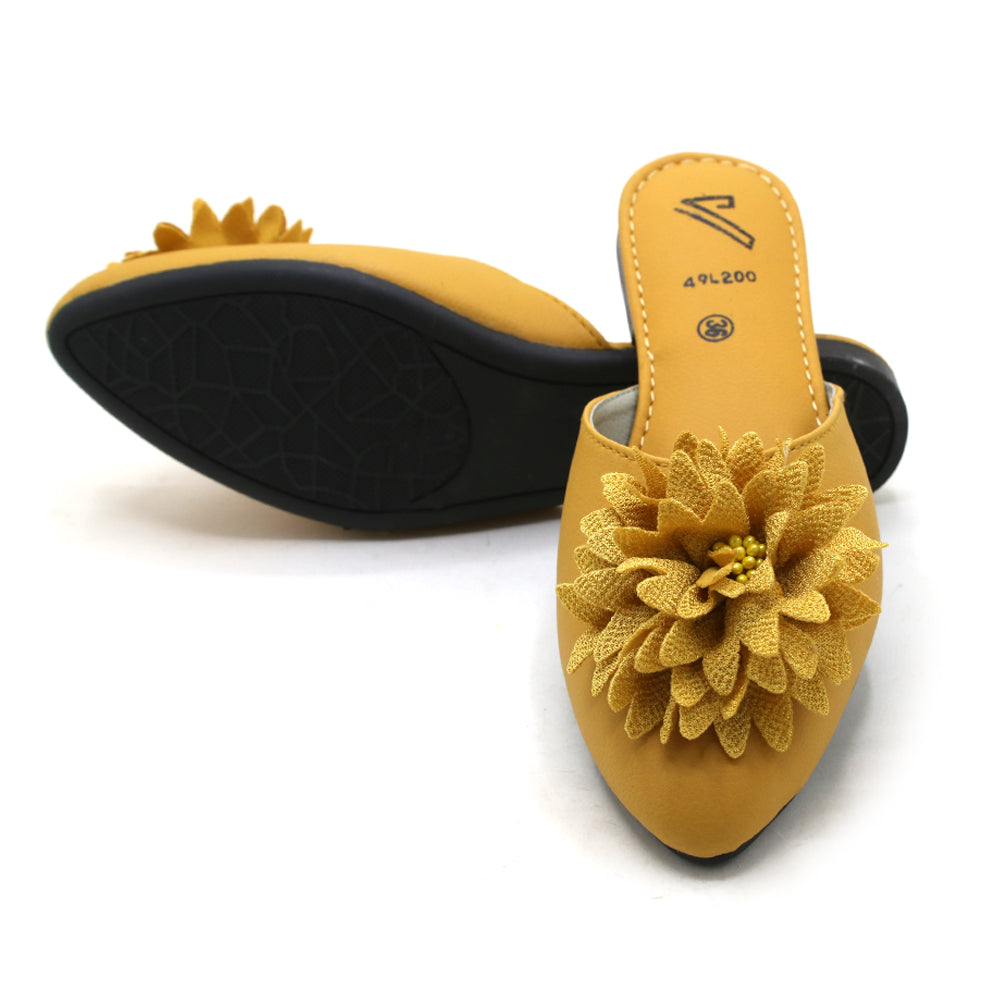 Valuable Women's Backless Pump - Yellow, Women Backless Pumps, Chase Value, Chase Value