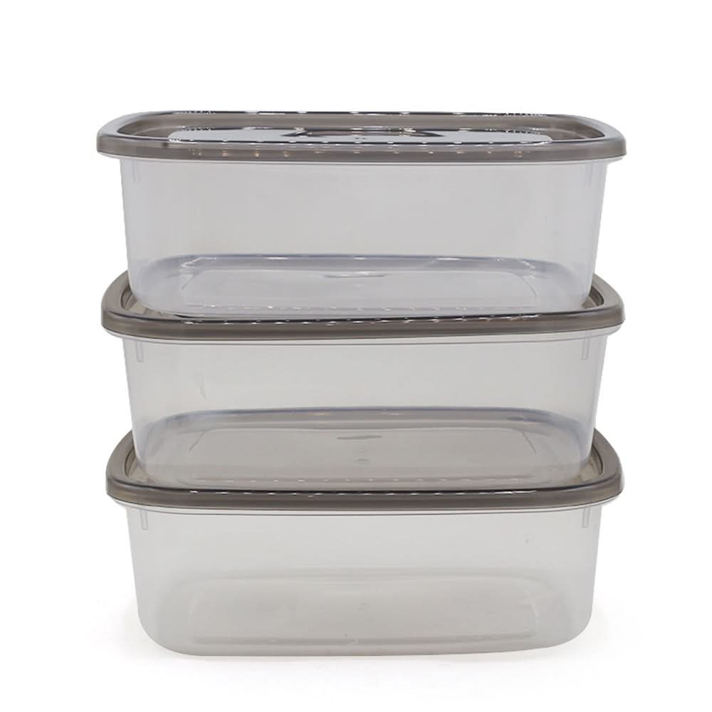 Crisper Large Bowl Pack of 3 - Grey, Storage Boxes, Chase Value, Chase Value