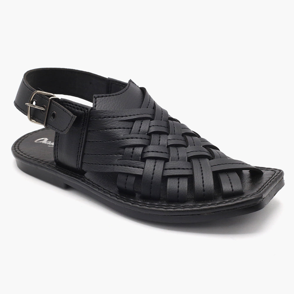 Boys Peshawari Sandal - Black, Boys Sandals, Chase Value, Chase Value