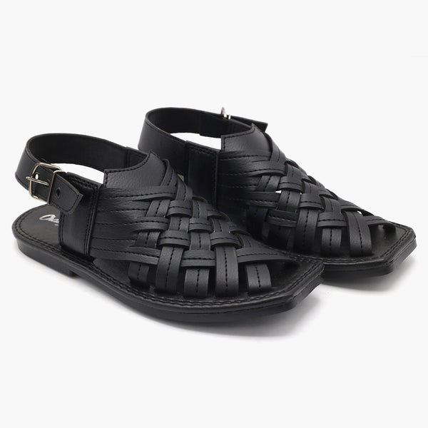 Boys Peshawari Sandal - Black, Boys Sandals, Chase Value, Chase Value