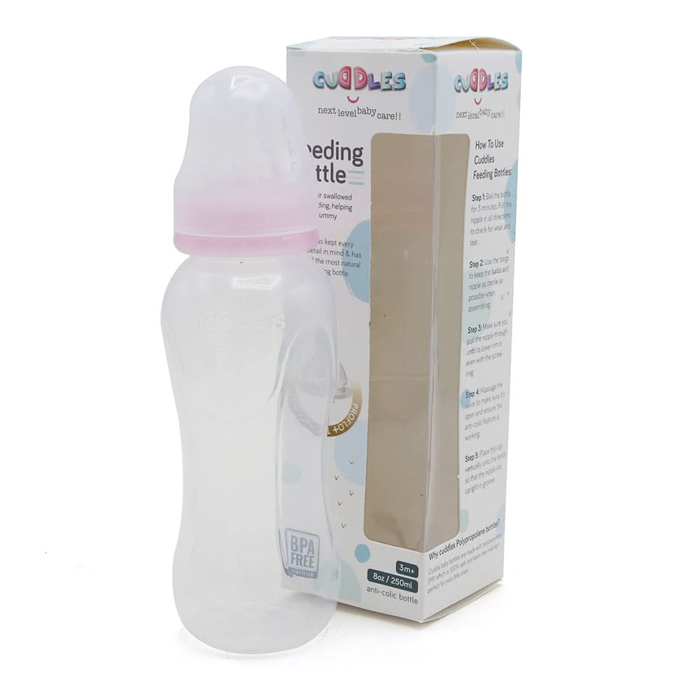 Cuddles basic Feeder Bottle 250ml - Pink, Feeding Supplies, Cuddles, Chase Value