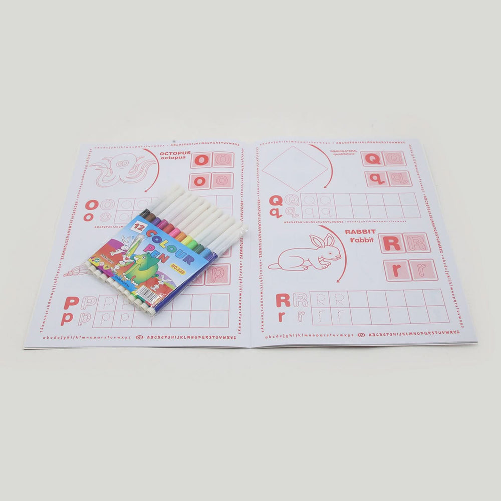 Activity Book Writing & Coloring 4 In 1 - Multi Color, Coloring Books, Chase Value, Chase Value