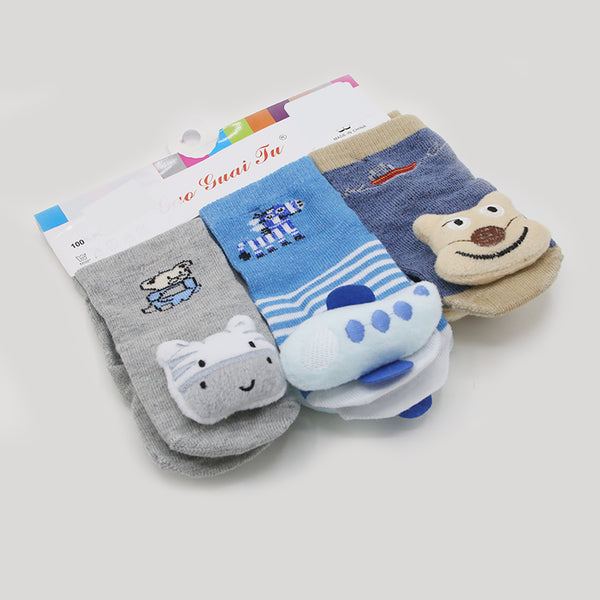 Boys Fancy Sock Pack of 3 - Multi Color