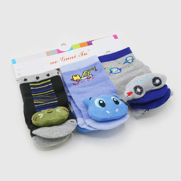 Boys Fancy Sock Pack of 3 - Multi Color