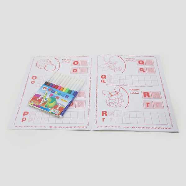 Activity Book Writing & Coloring 4 In 1 - Multi Color