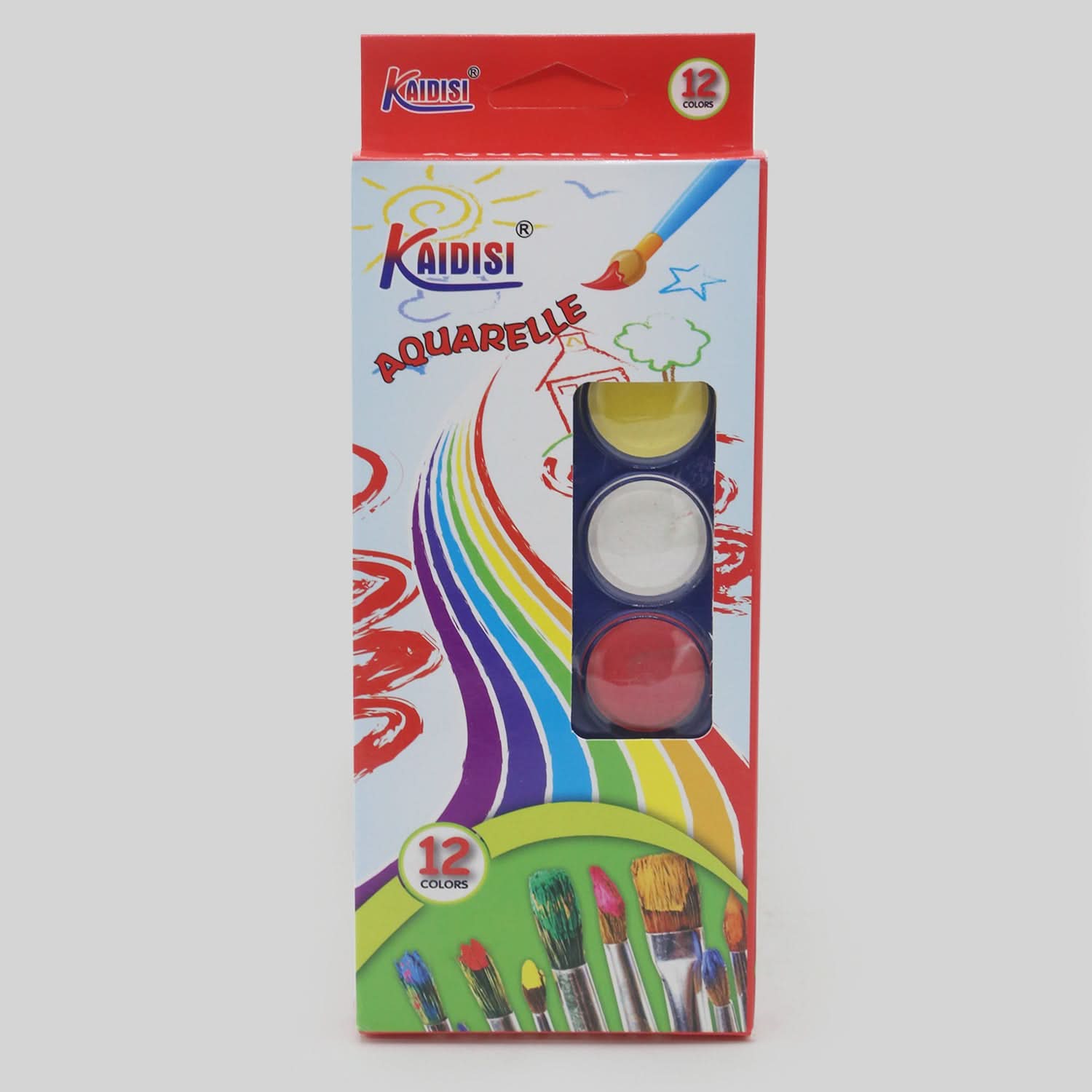 Keep Smiling Water Color 12 Color Set - Multi Color, Coloring Tools, Chase Value, Chase Value