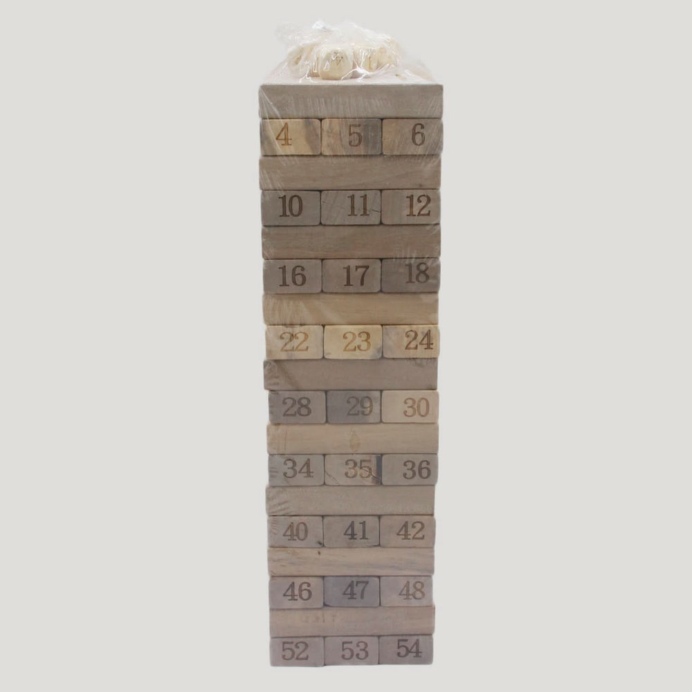 Wooden Stacking Tower Jenga Blocks Pack Of 54Pcs - Fawn, Kids Blocks & Building Toys, Chase Value, Chase Value