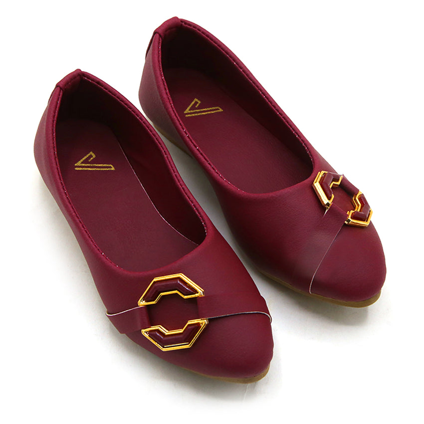 Girls Pumps - Maroon