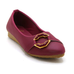 Girls Pumps - Maroon