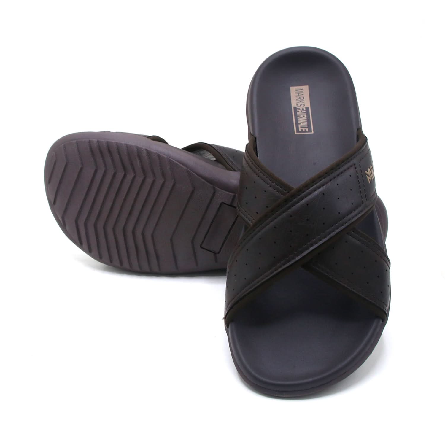 Mark Fairwale Open-Toe Slipper 21107 -  Brown, Men's Slippers, Chase Value, Chase Value