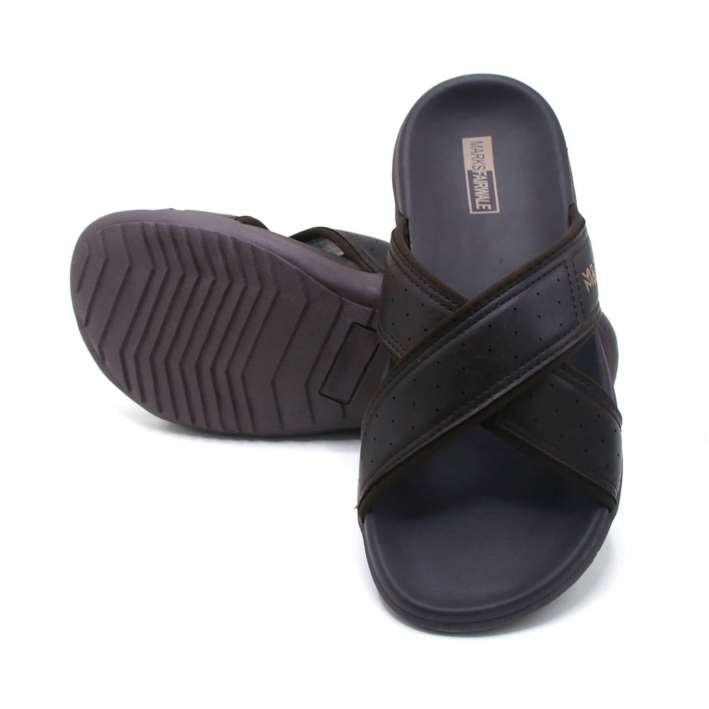 Mark Fairwale Open-Toe Slipper 21107 -  Brown, Men's Slippers, Chase Value, Chase Value