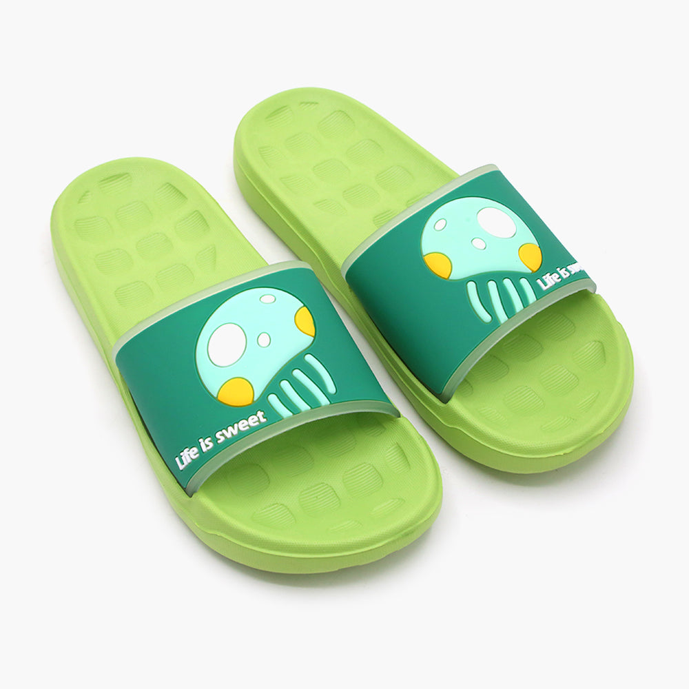 Women's Slider - Green, Women Slippers, Chase Value, Chase Value