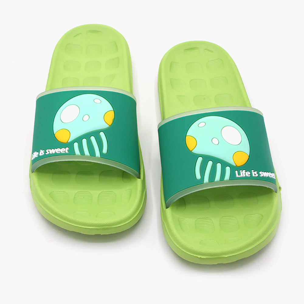 Women's Slider - Green, Women Slippers, Chase Value, Chase Value