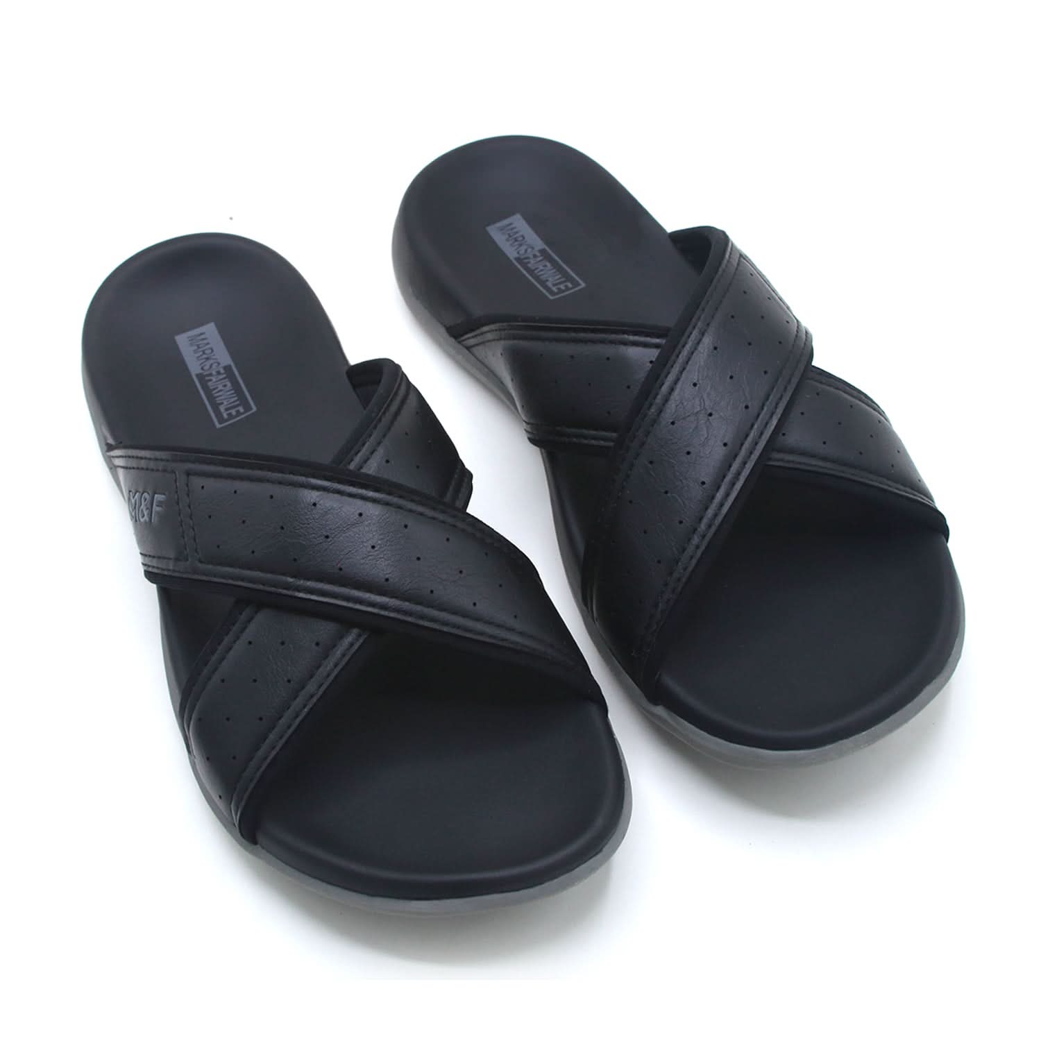 Mark Fairwale Open-Toe Slipper 21107 -  Black, Men's Slippers, Chase Value, Chase Value