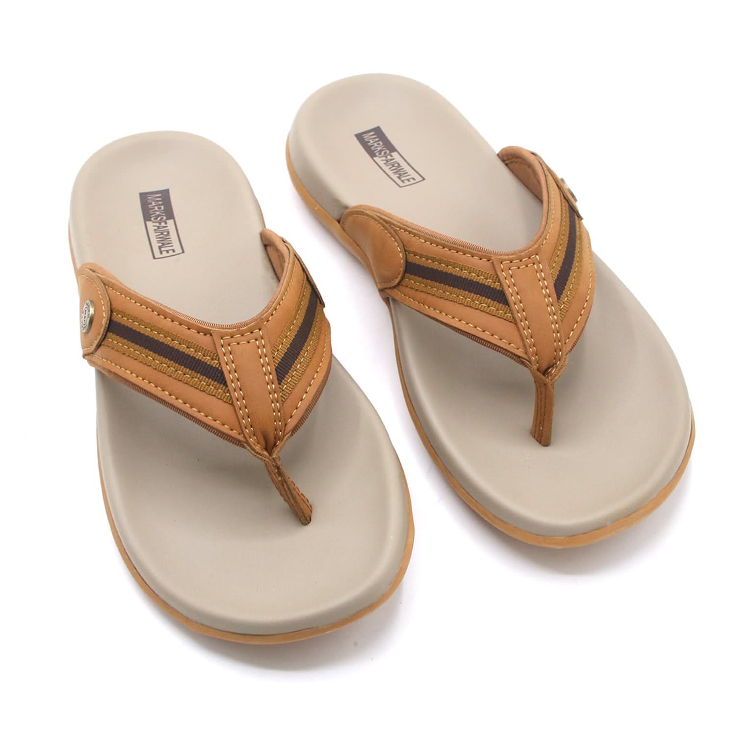 Mark Fairwale Open-Toe Flip Flop 21105 -  Khaki, Men's Slippers, Chase Value, Chase Value