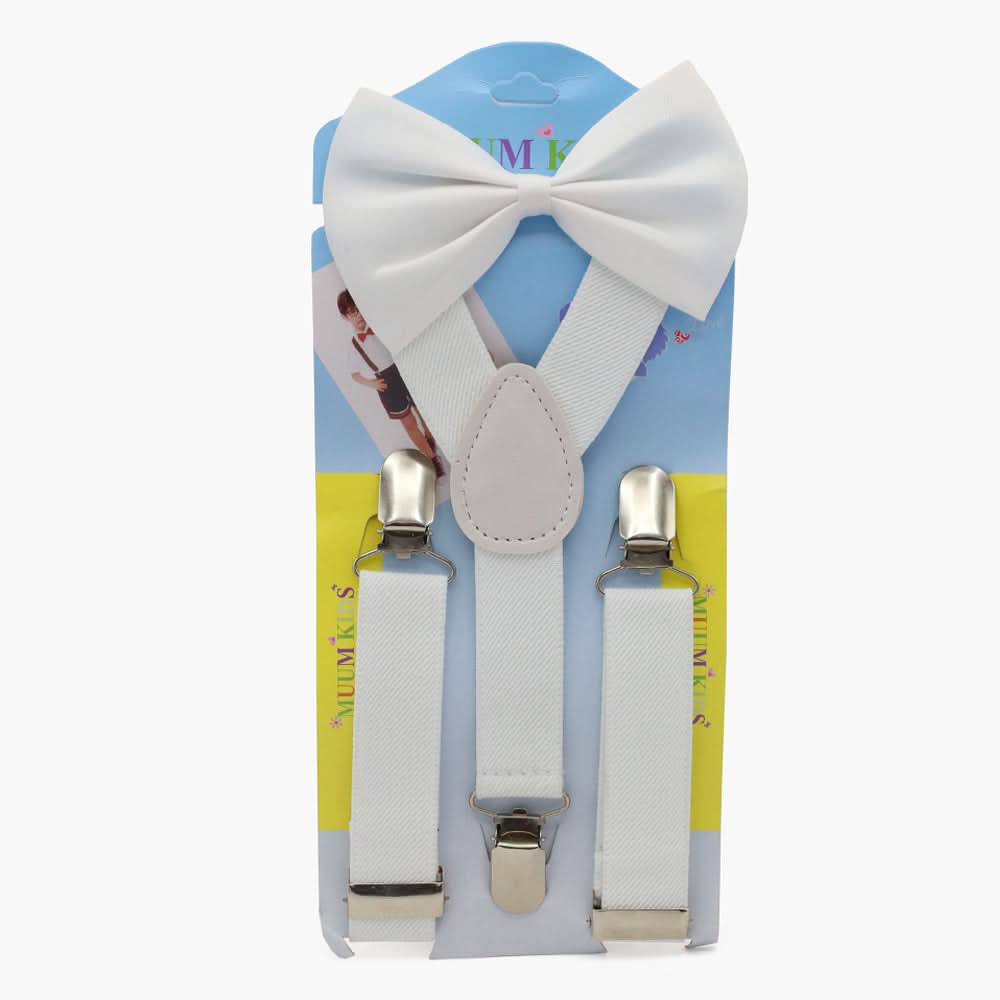 Boys Gallace Bow Set - White, Boys Belts & Gallace, Chase Value, Chase Value