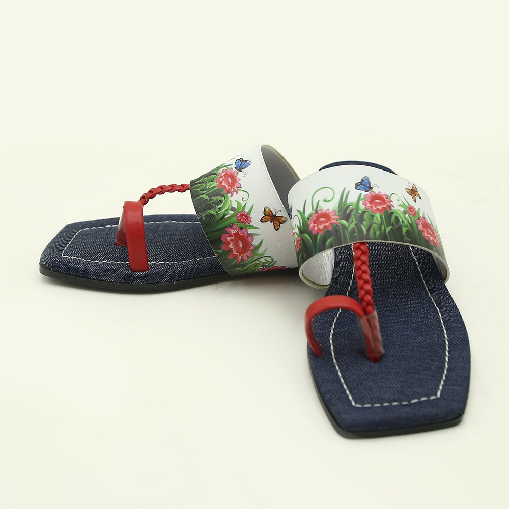 Girls Kolhapuri Slipper - Red, Girls Slippers, Chase Value, Chase Value