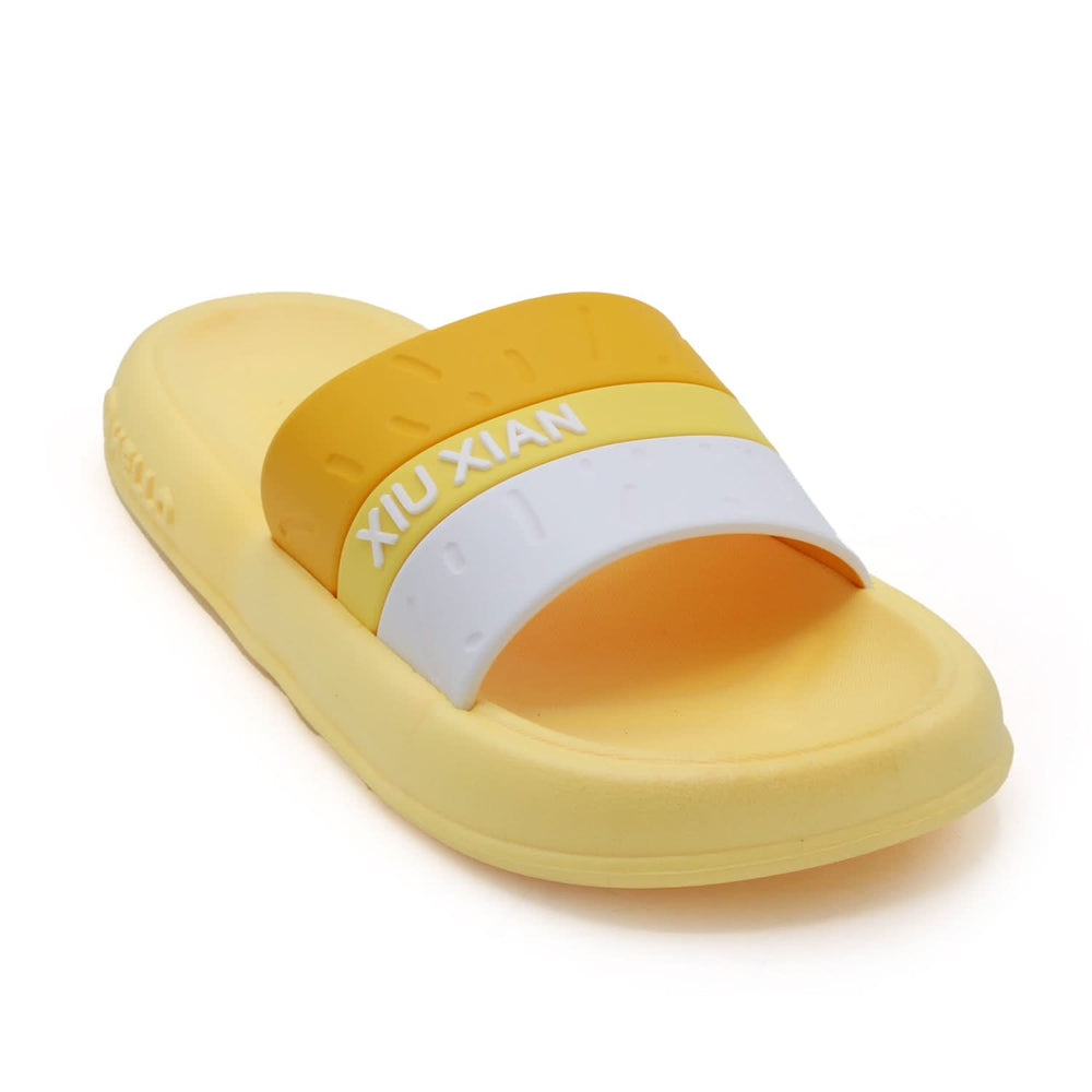 Women's Slider - Yellow, Women Slippers, Chase Value, Chase Value