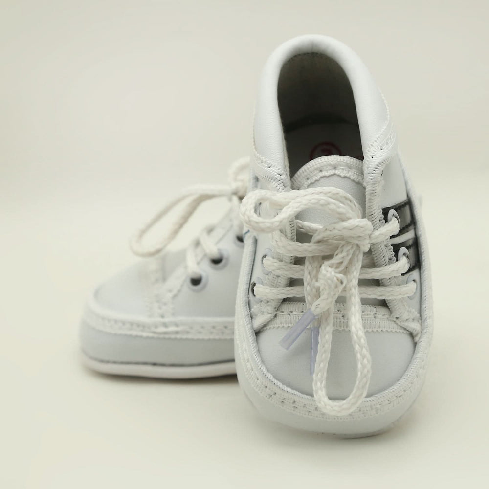Newborn Boys Lace Shoes - White, Newborn Caps, Shoes & Socks, Chase Value, Chase Value