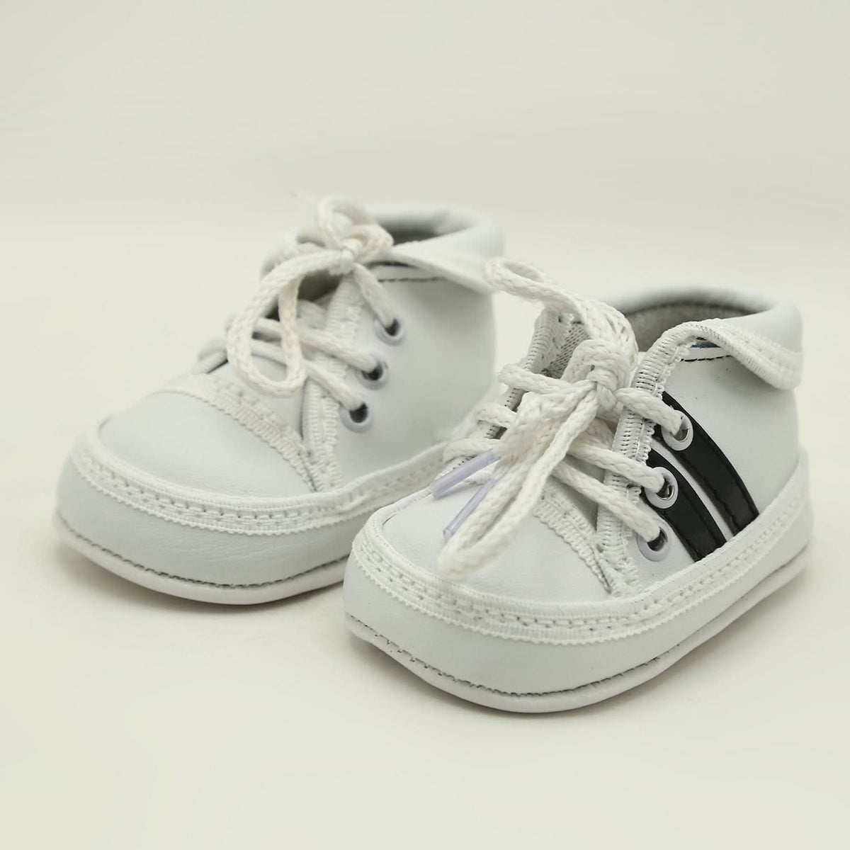 Newborn Boys Lace Shoes - White, Newborn Caps, Shoes & Socks, Chase Value, Chase Value