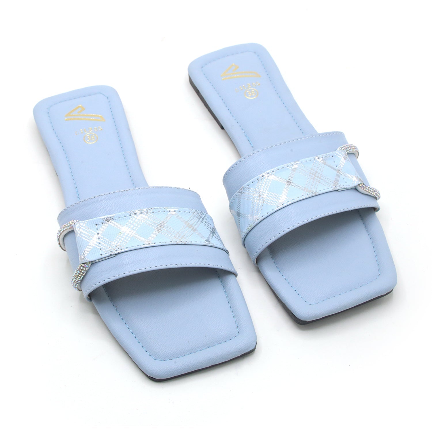 Valuable Open-Toe Slipper - Cyan, Women Slippers, Chase Value, Chase Value
