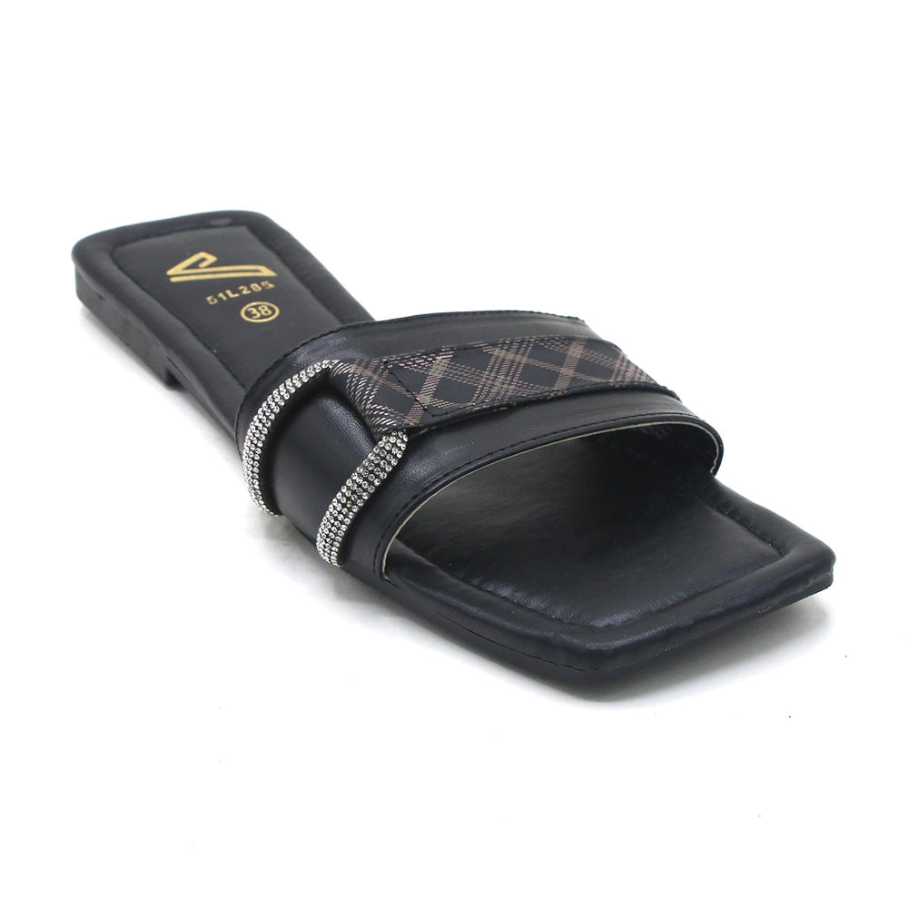 Valuable Open-Toe Slipper - Black, Women Slippers, Chase Value, Chase Value