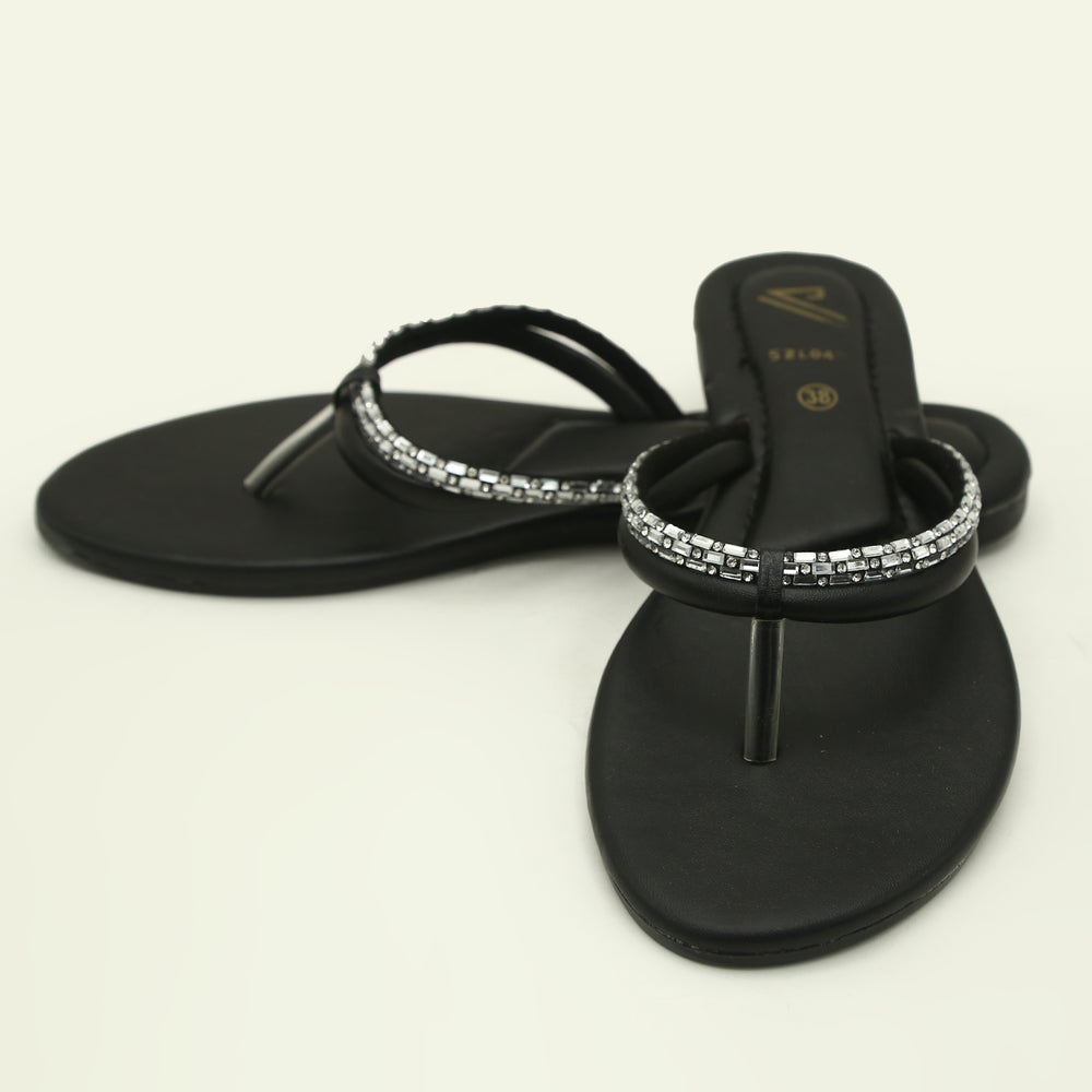 Valuable Open-Toe Slipper - Black, Women Slippers, Chase Value, Chase Value