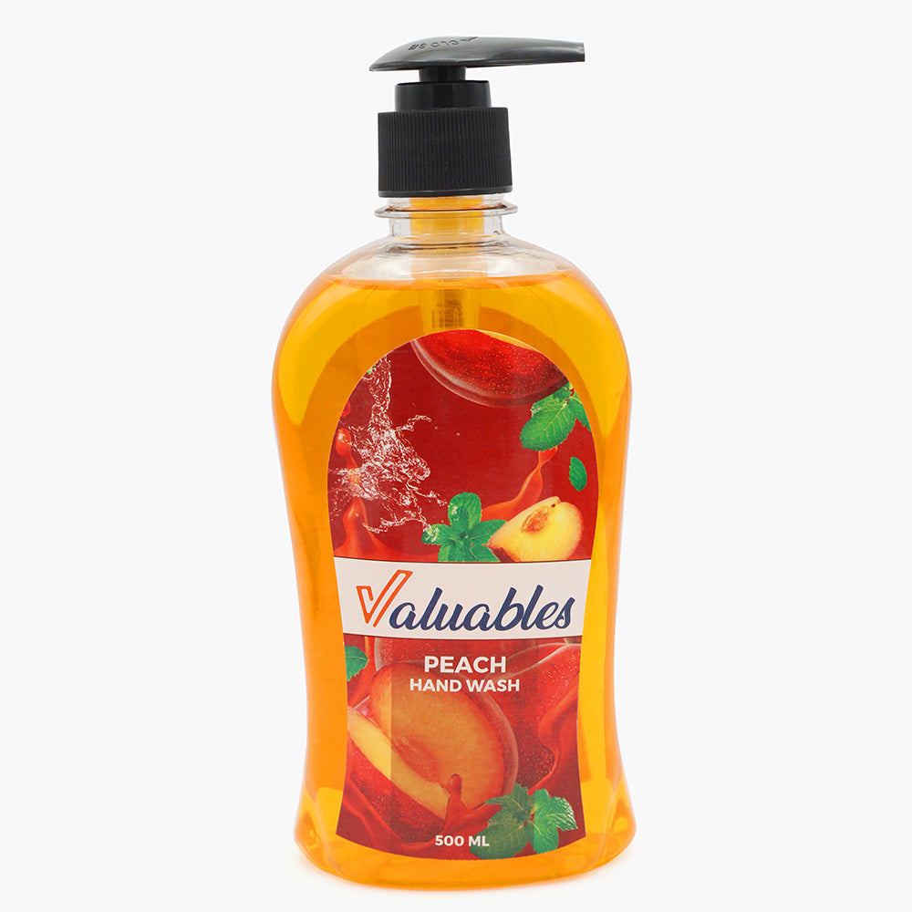 Valuables Hand Wash For Soft Skin 500ml - Peach, Hand Wash, Chase Value, Chase Value