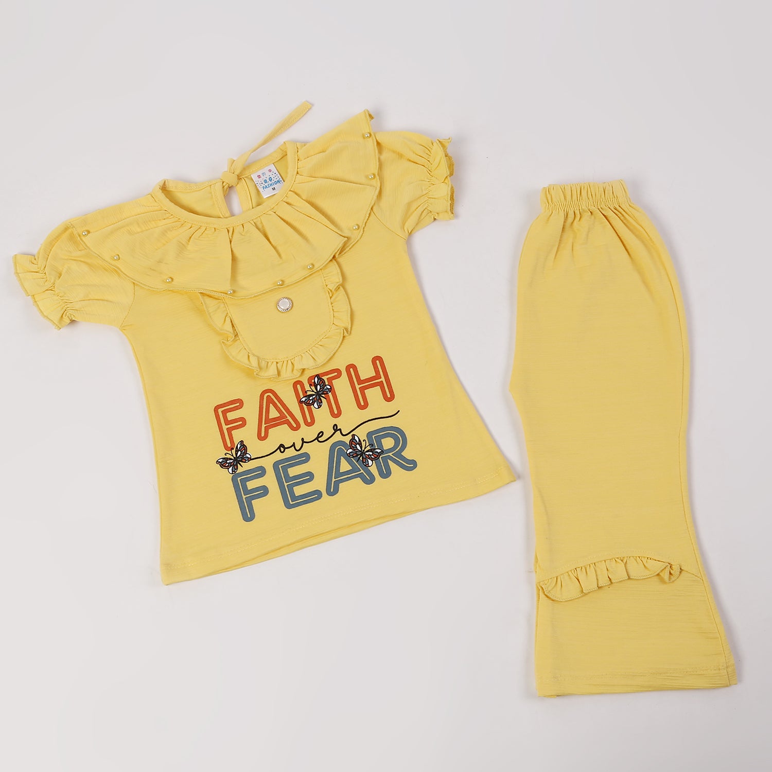 Girls Tight Half Sleeves Suit - Yellow, Girls Suits, Chase Value, Chase Value