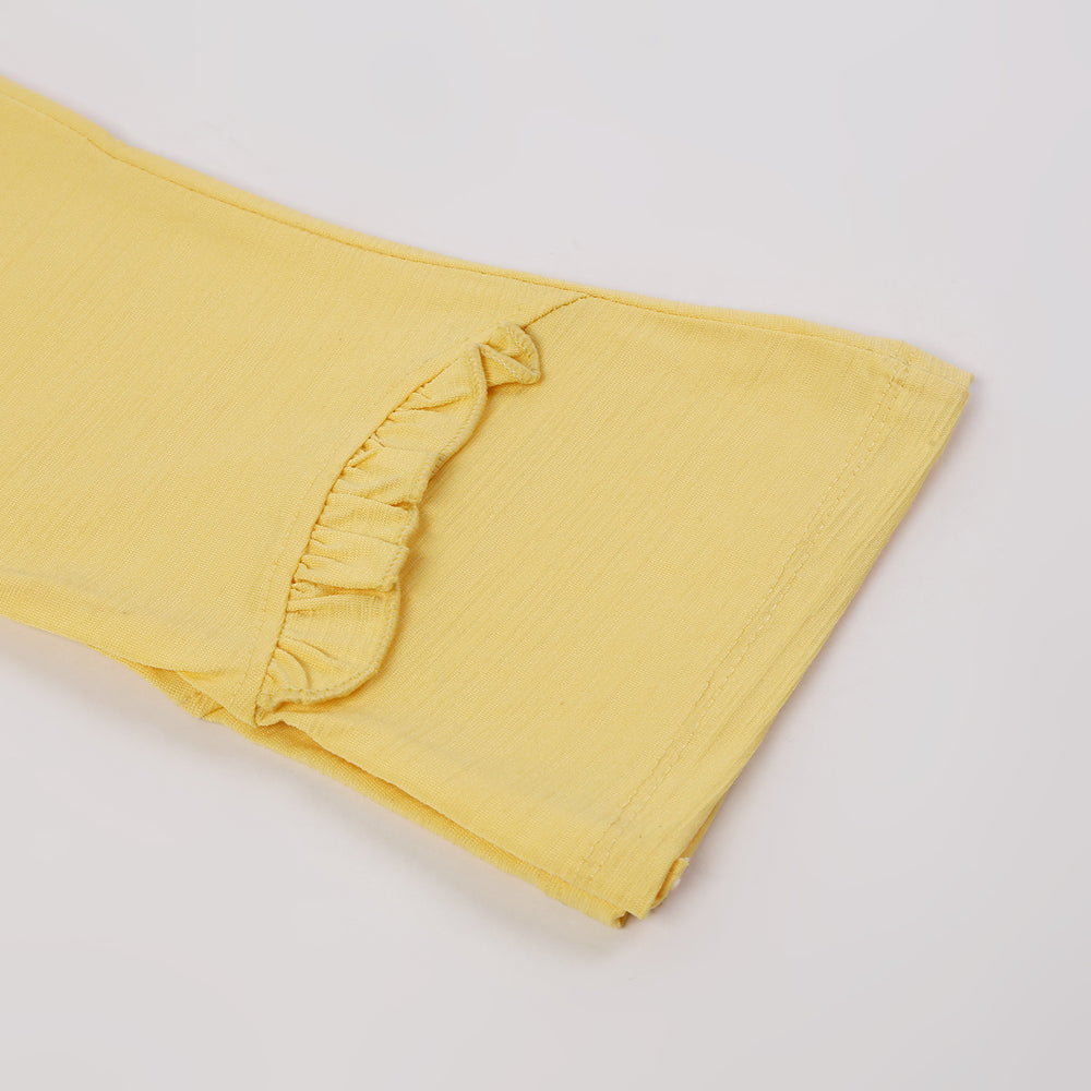 Girls Tight Half Sleeves Suit - Yellow, Girls Suits, Chase Value, Chase Value