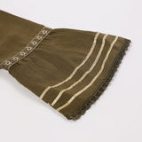 Girls Embroidered Shalwar Suit - Olive Green, Girls Shalwar Kameez, Chase Value, Chase Value