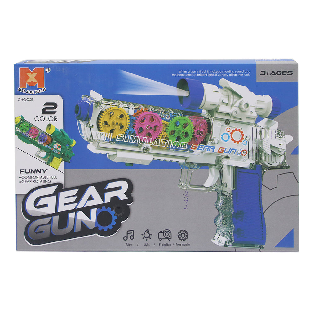 Electric Gear Gun Toy Transparent Pistol Mode - White, Weapon Toys, Chase Value, Chase Value