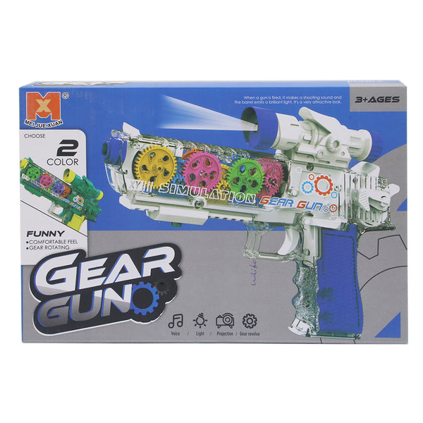 Electric Gear Gun Toy Transparent Pistol Mode - White