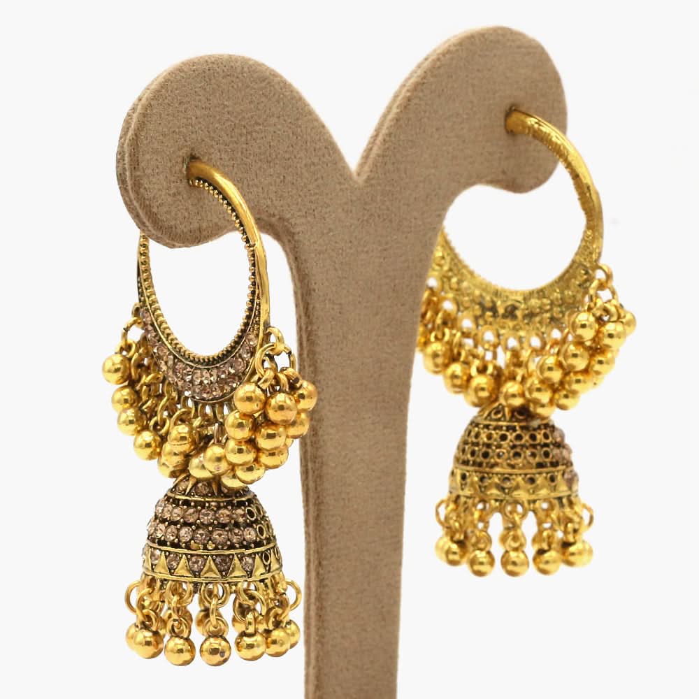 Women's Jhumki - Golden, Women Earrings & Tops, Chase Value, Chase Value