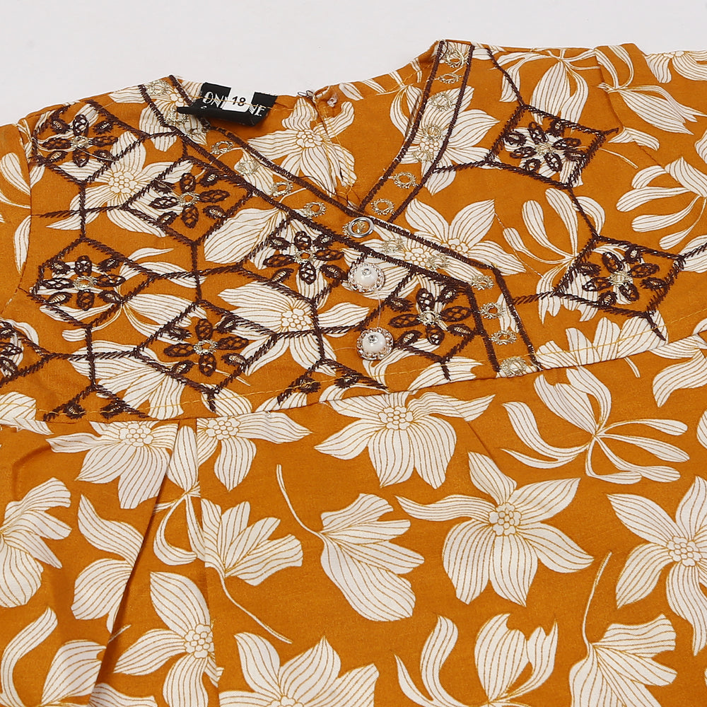 Girls Embroidered Shalwar Suit - Mustard, Girls Shalwar Kameez, Chase Value, Chase Value