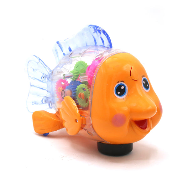 Clown Fish Battery Operated Toy With Lights and Music - Yellow