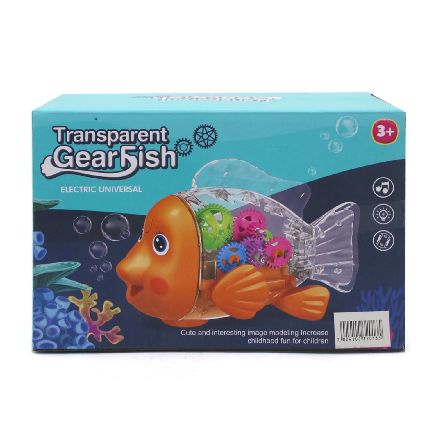 Clown Fish Battery Operated Toy With Lights and Music - Yellow, Musical Toys, Chase Value, Chase Value